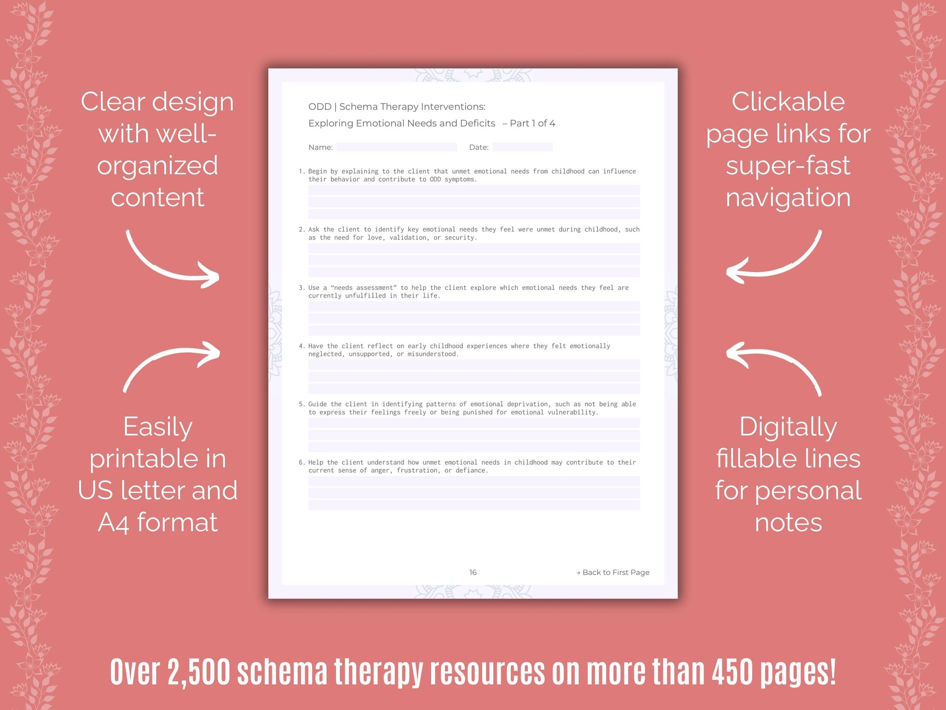 Oppositional Defiant Disorder (ODD) Schema Therapy Counseling Templates