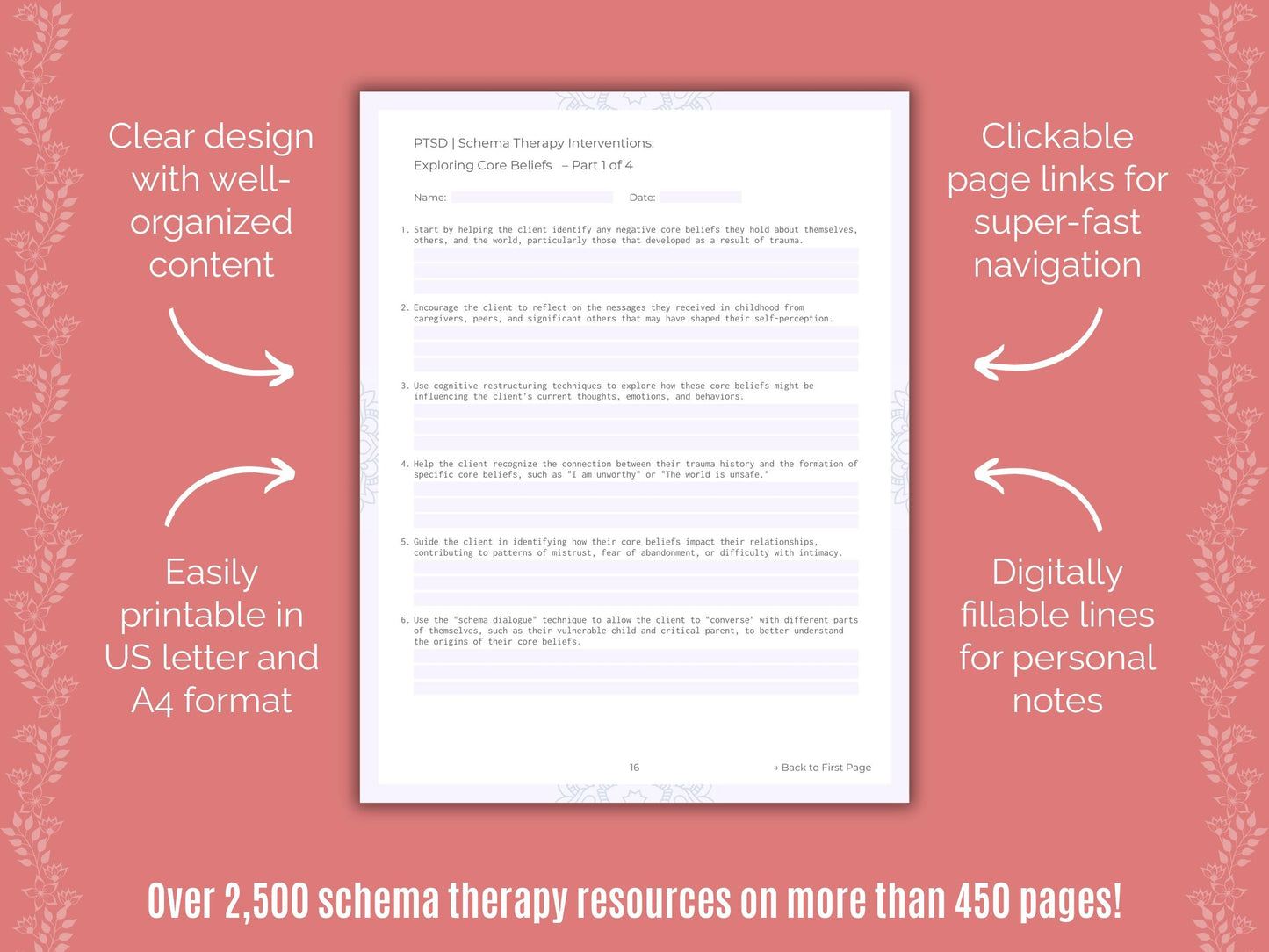 Post-Traumatic Stress Disorder (PTSD) Schema Therapy Counseling Templates