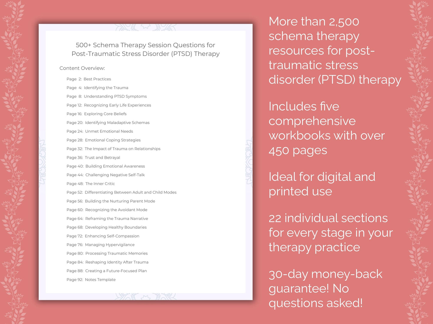 Post-Traumatic Stress Disorder (PTSD) Schema Therapy Therapist Worksheets