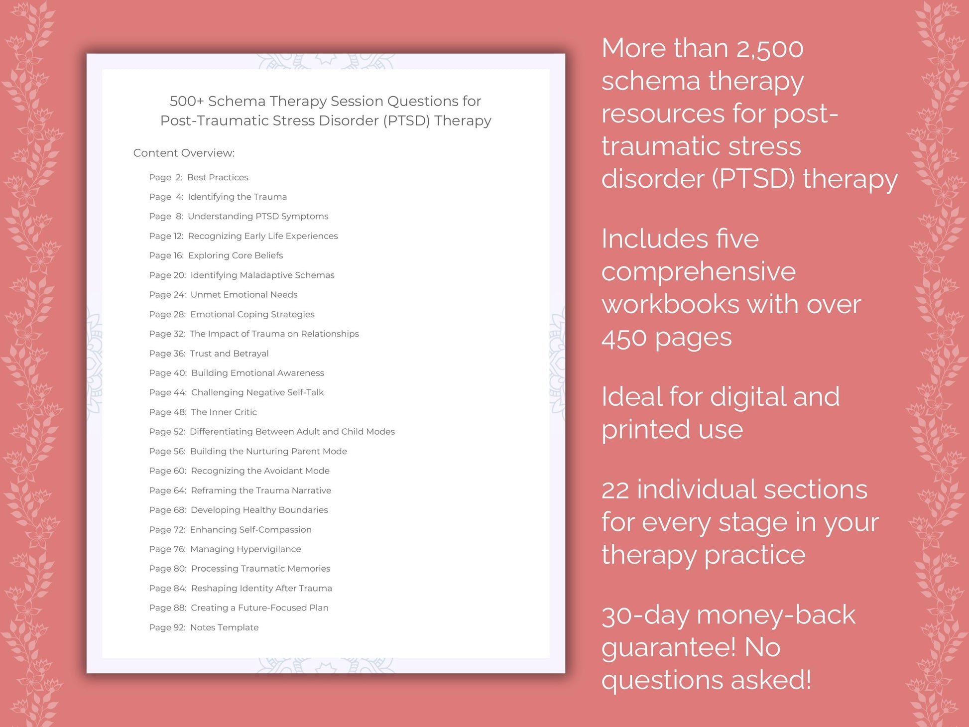 Post-Traumatic Stress Disorder (PTSD) Schema Therapy Therapist Worksheets