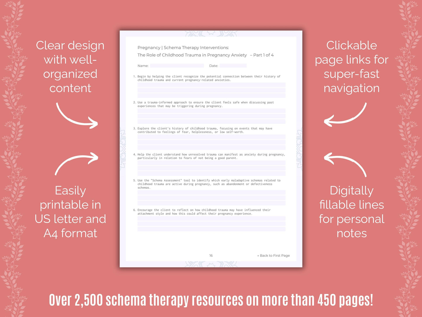 Pregnancy Schema Therapy Counseling Templates