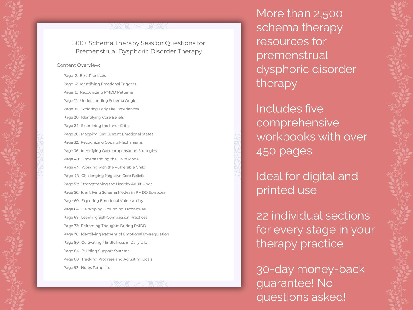 Premenstrual Dysphoric Disorder Schema Therapy Therapist Worksheets