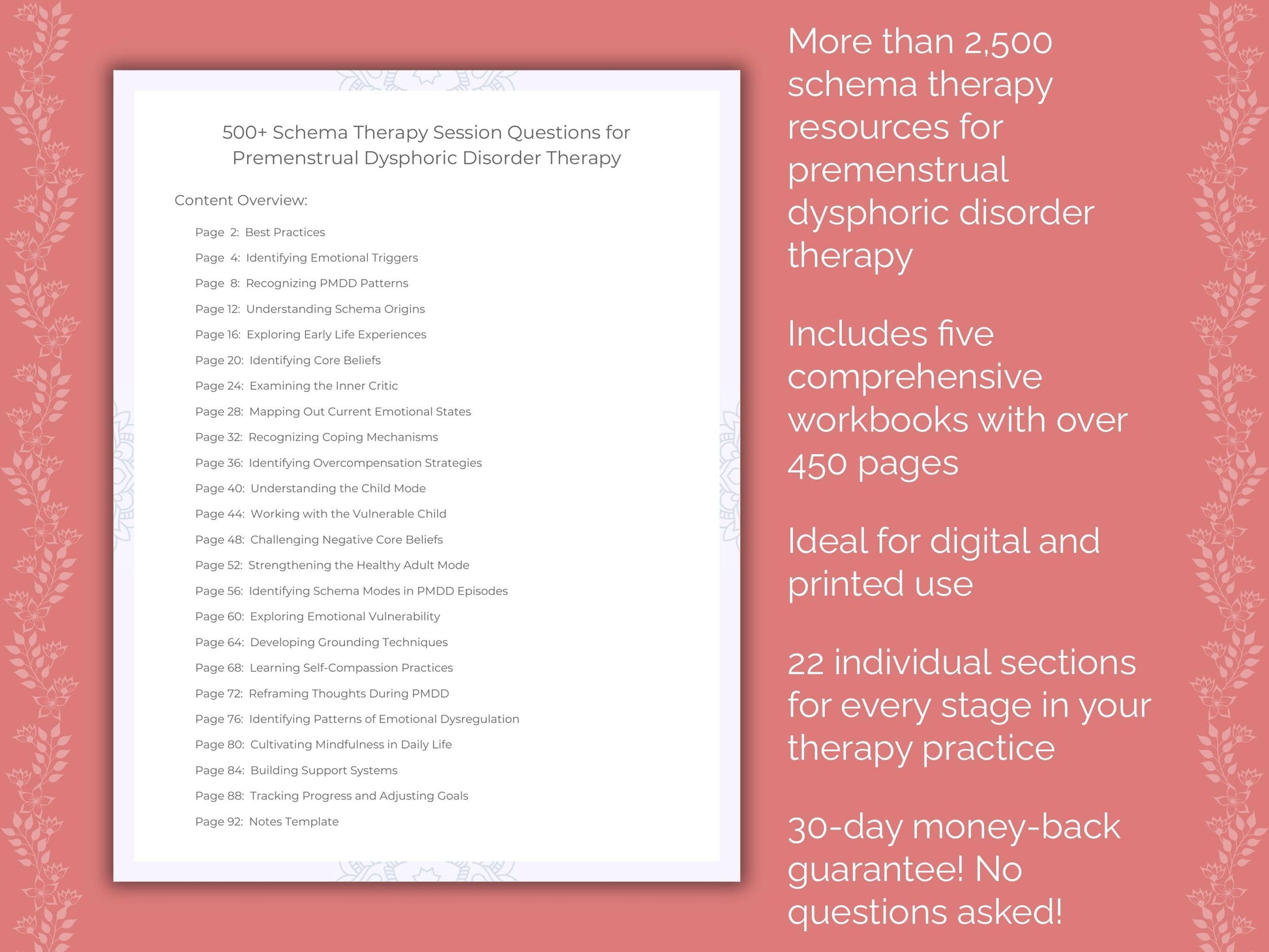 Premenstrual Dysphoric Disorder Schema Therapy Therapist Worksheets