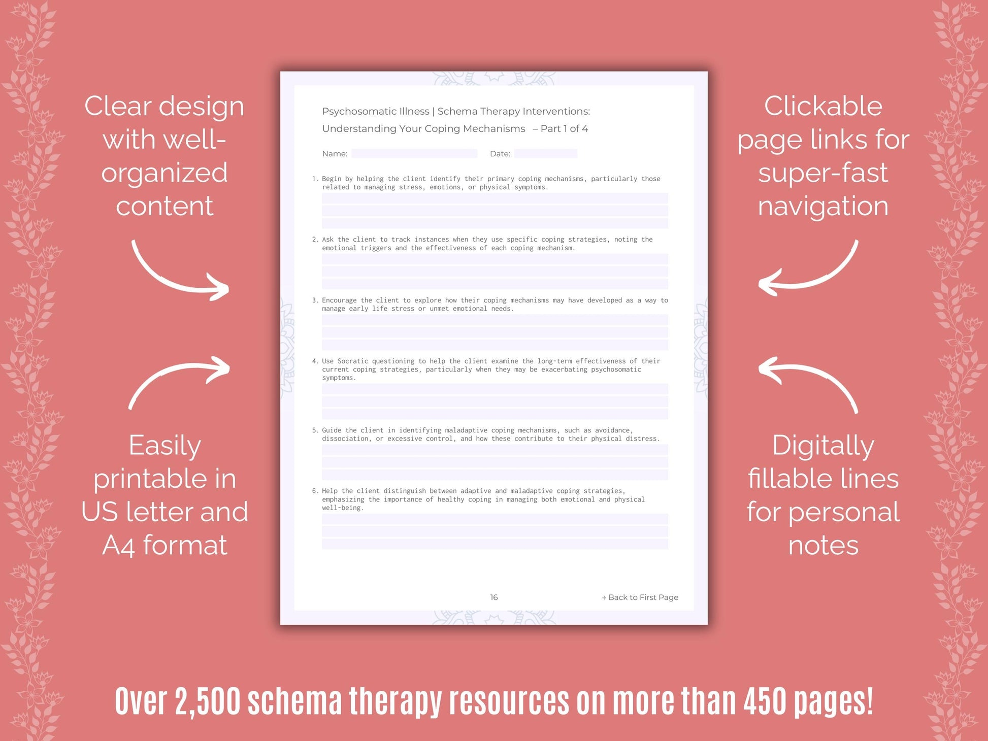 Psychosomatic Illness Schema Therapy Counseling Templates