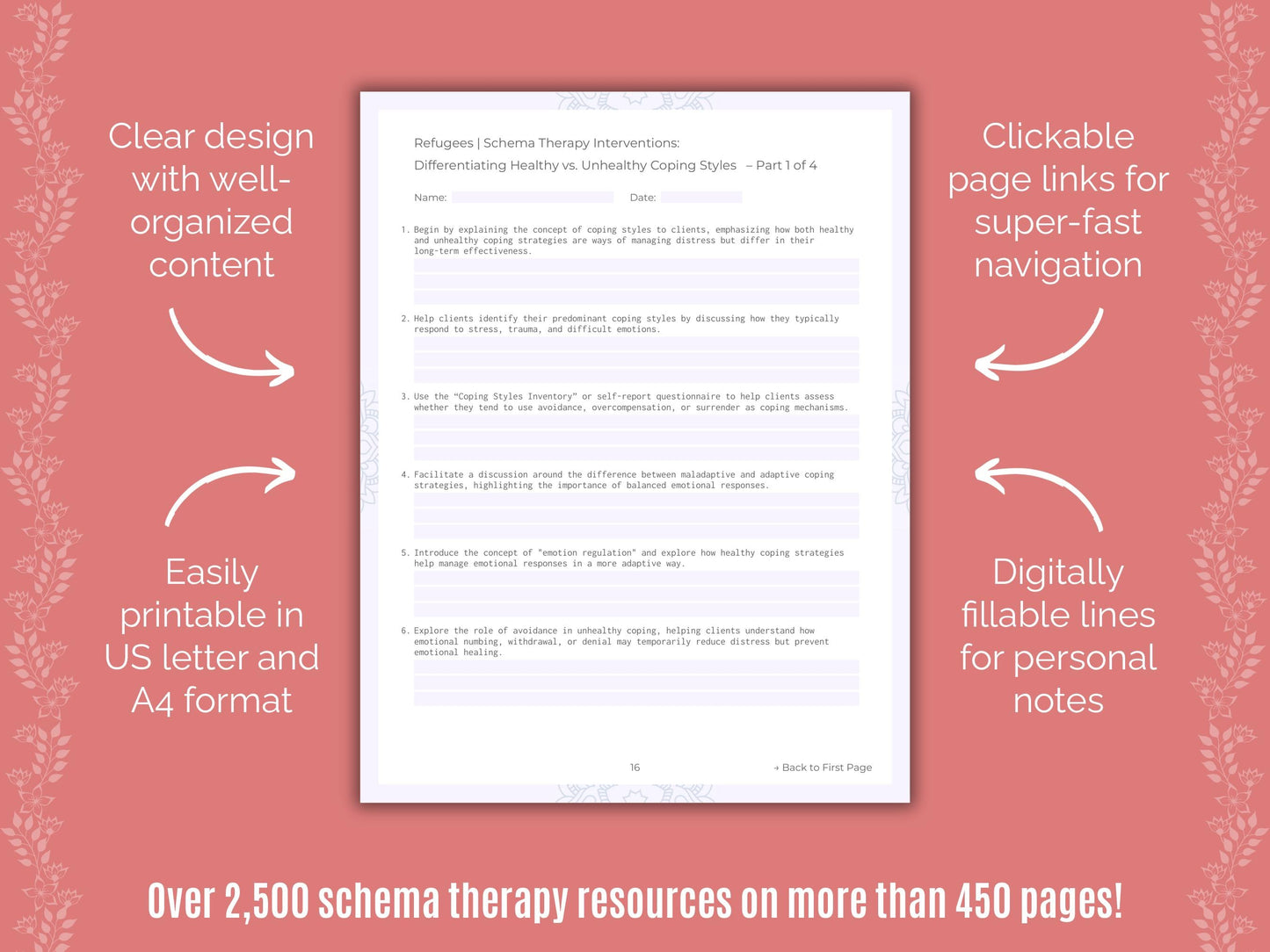 Refugees Schema Therapy Counseling Templates