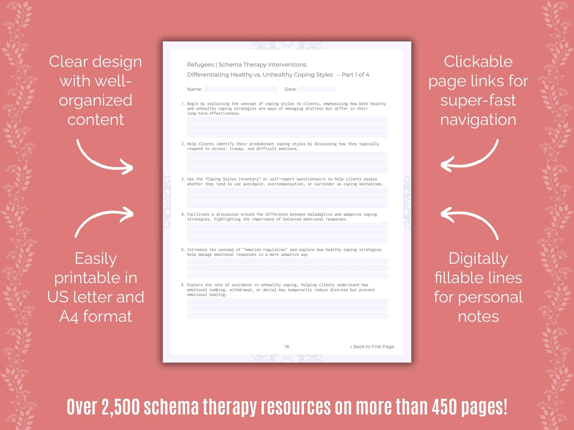 Refugees Schema Therapy Counseling Templates