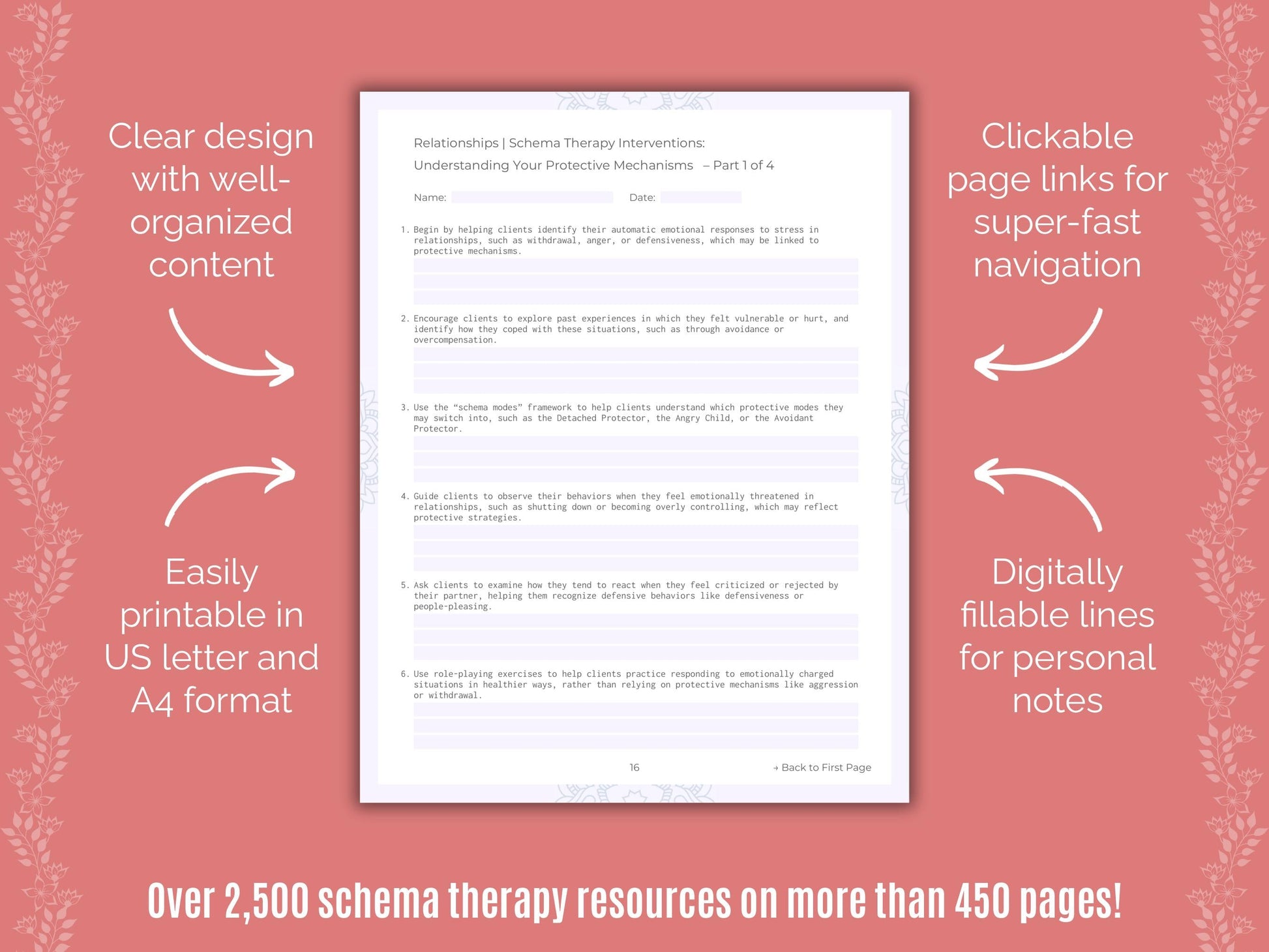 Relationships Schema Therapy Counseling Templates