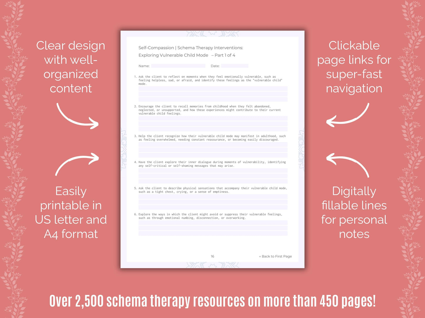 Self-Compassion Schema Therapy Counseling Templates