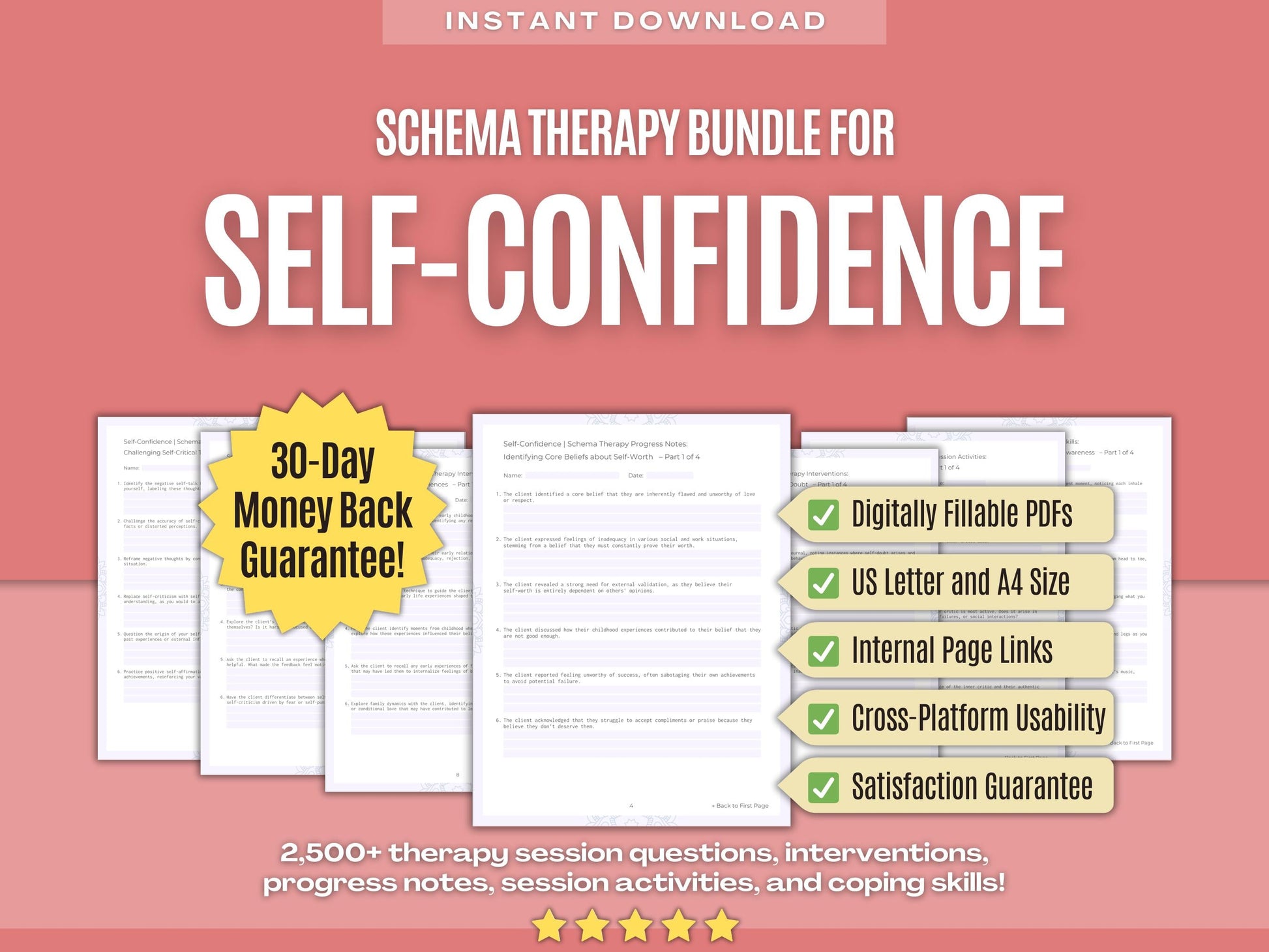 Self-Confidence Schema Therapy Psychology Workbooks