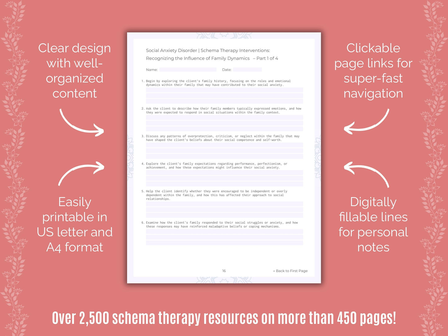 Social Anxiety Disorder Schema Therapy Counseling Templates