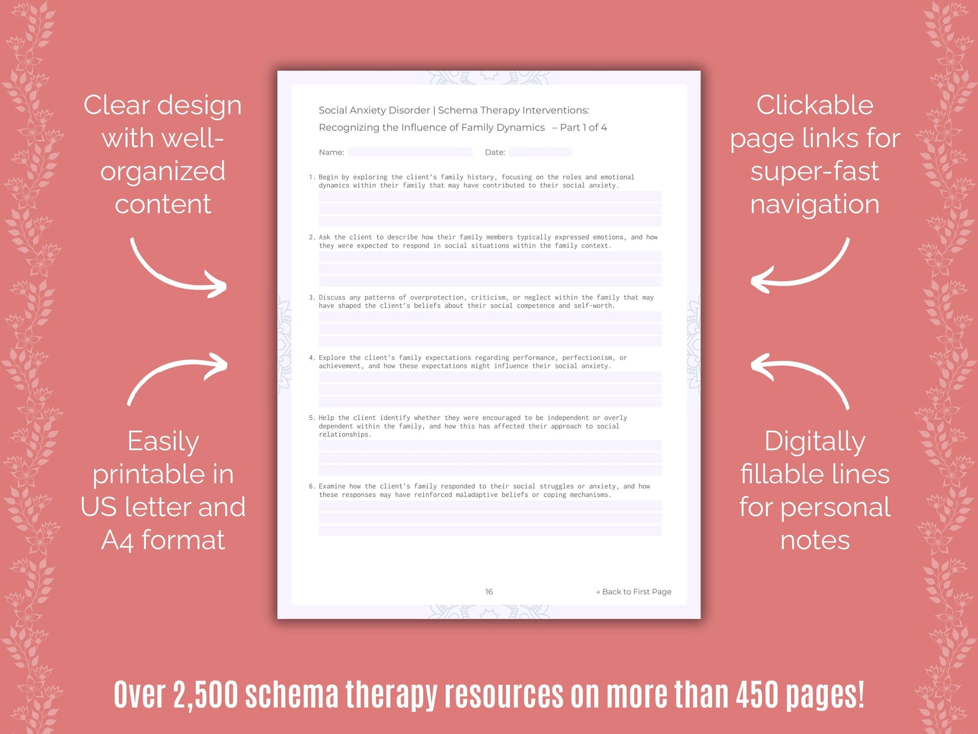 Social Anxiety Disorder Schema Therapy Counseling Templates