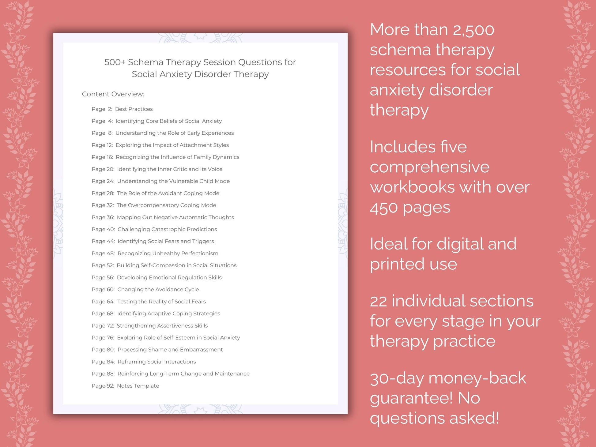 Social Anxiety Disorder Schema Therapy Therapist Worksheets