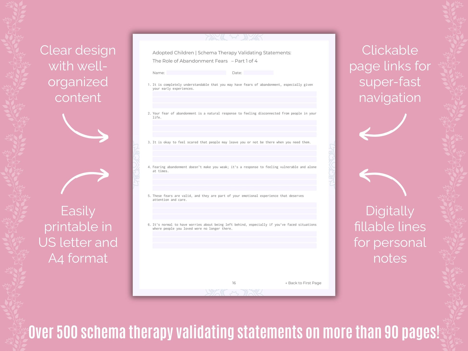 Adopted Children Schema Therapy Counseling Templates