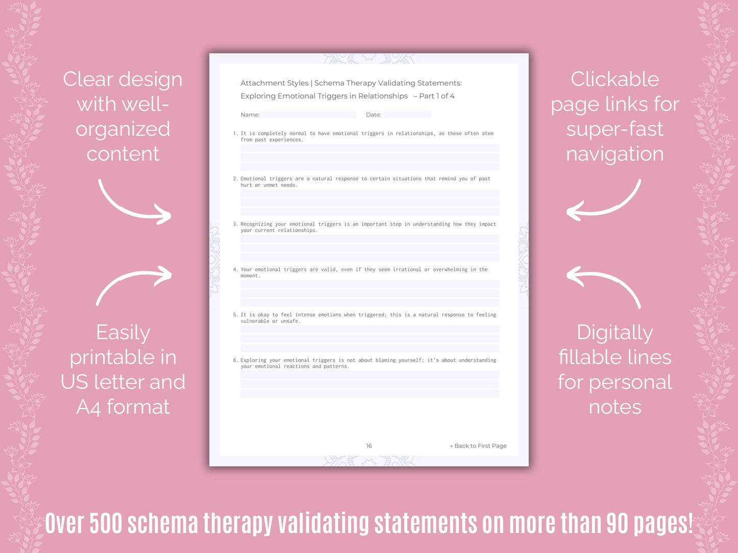 Attachment Styles Schema Therapy Counseling Templates