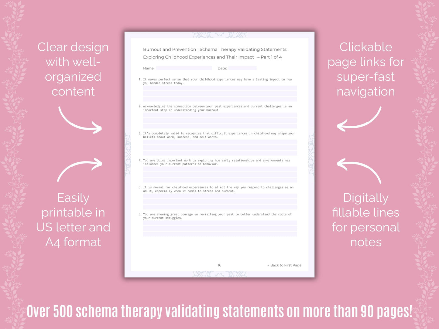 Burnout and Prevention Schema Therapy Counseling Templates