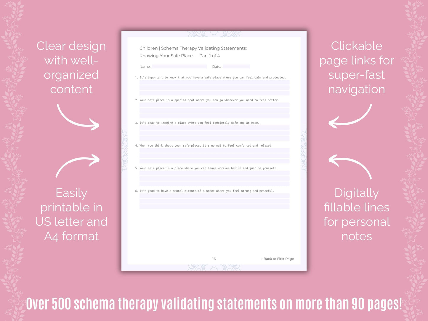 Children Schema Therapy Counseling Templates