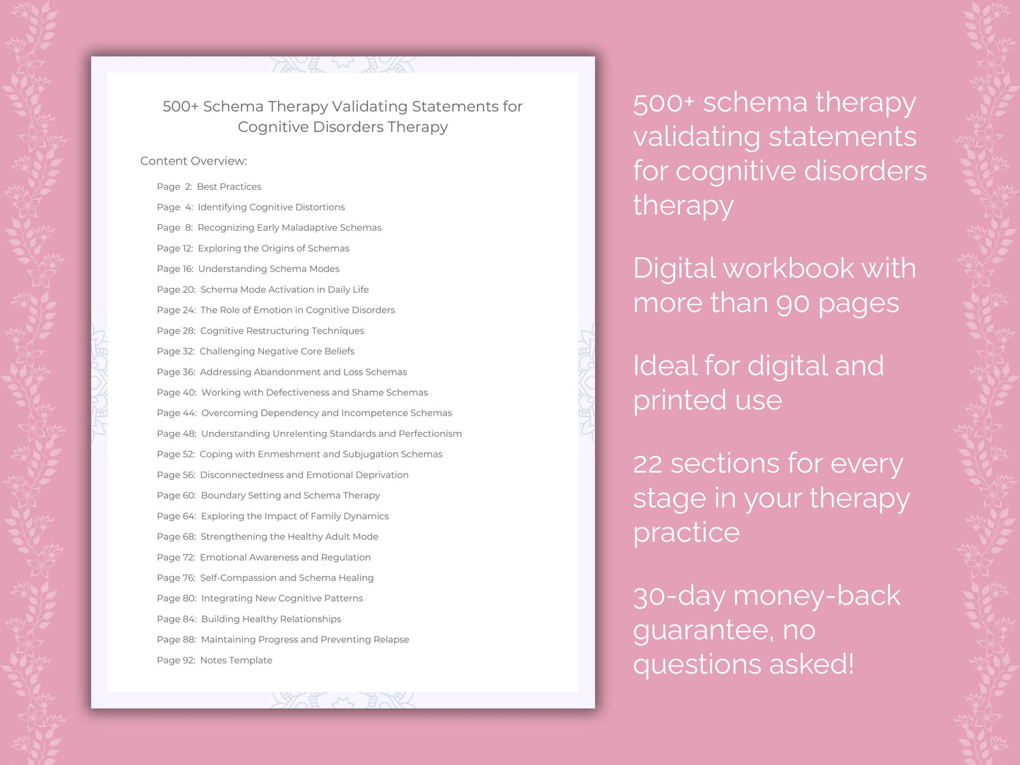 Cognitive Disorders Schema Therapy Therapist Worksheets