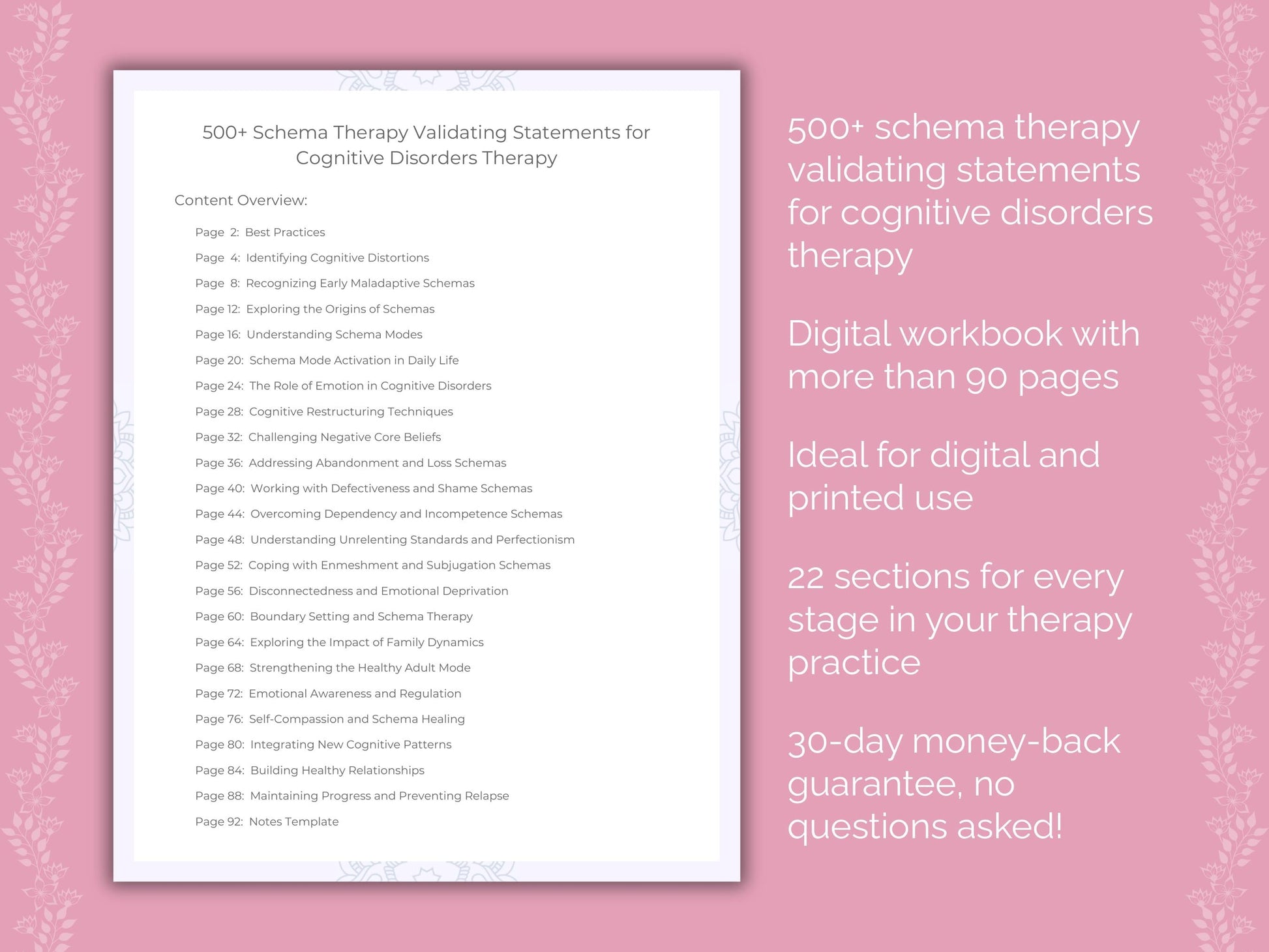 Cognitive Disorders Schema Therapy Therapist Worksheets