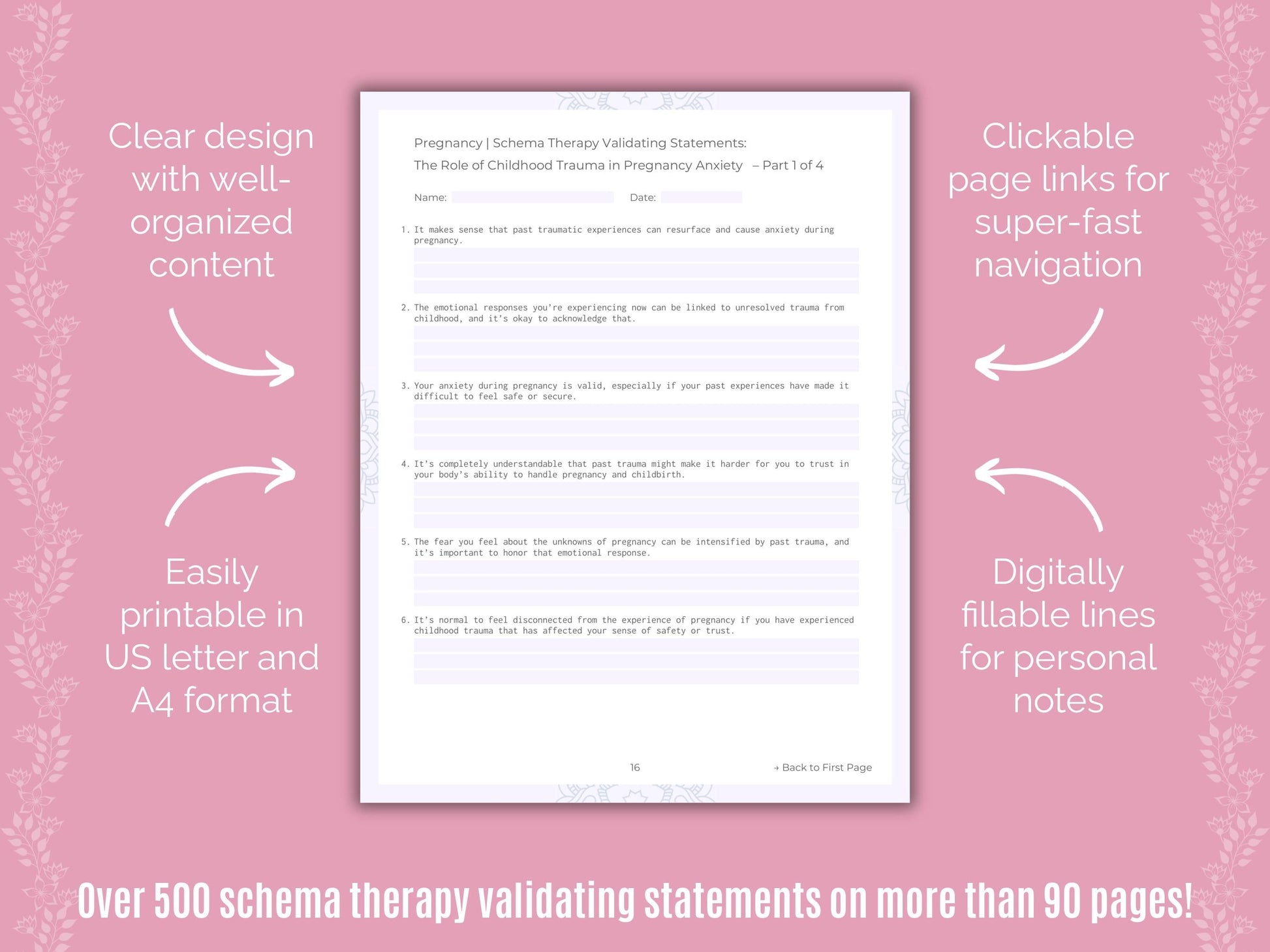 Pregnancy Schema Therapy Counseling Templates