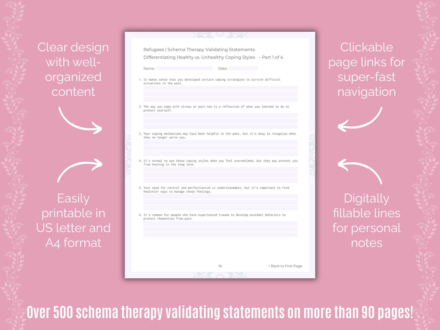 Refugees Schema Therapy Counseling Templates
