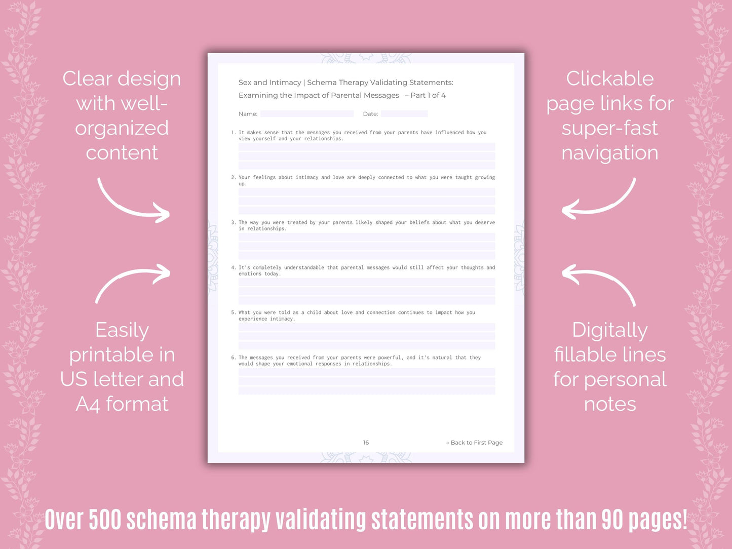 Sex and Intimacy Schema Therapy Counseling Templates