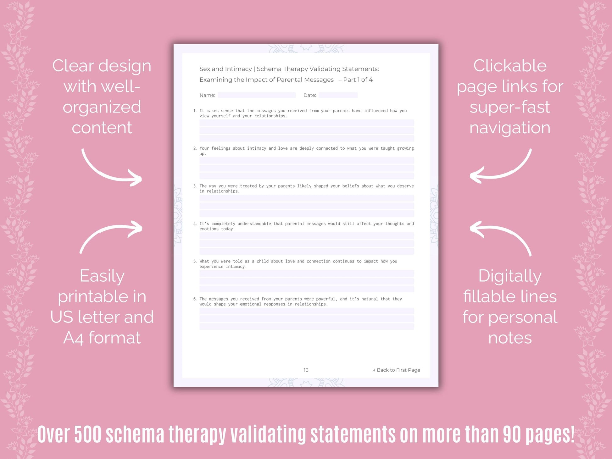Sex and Intimacy Schema Therapy Counseling Templates