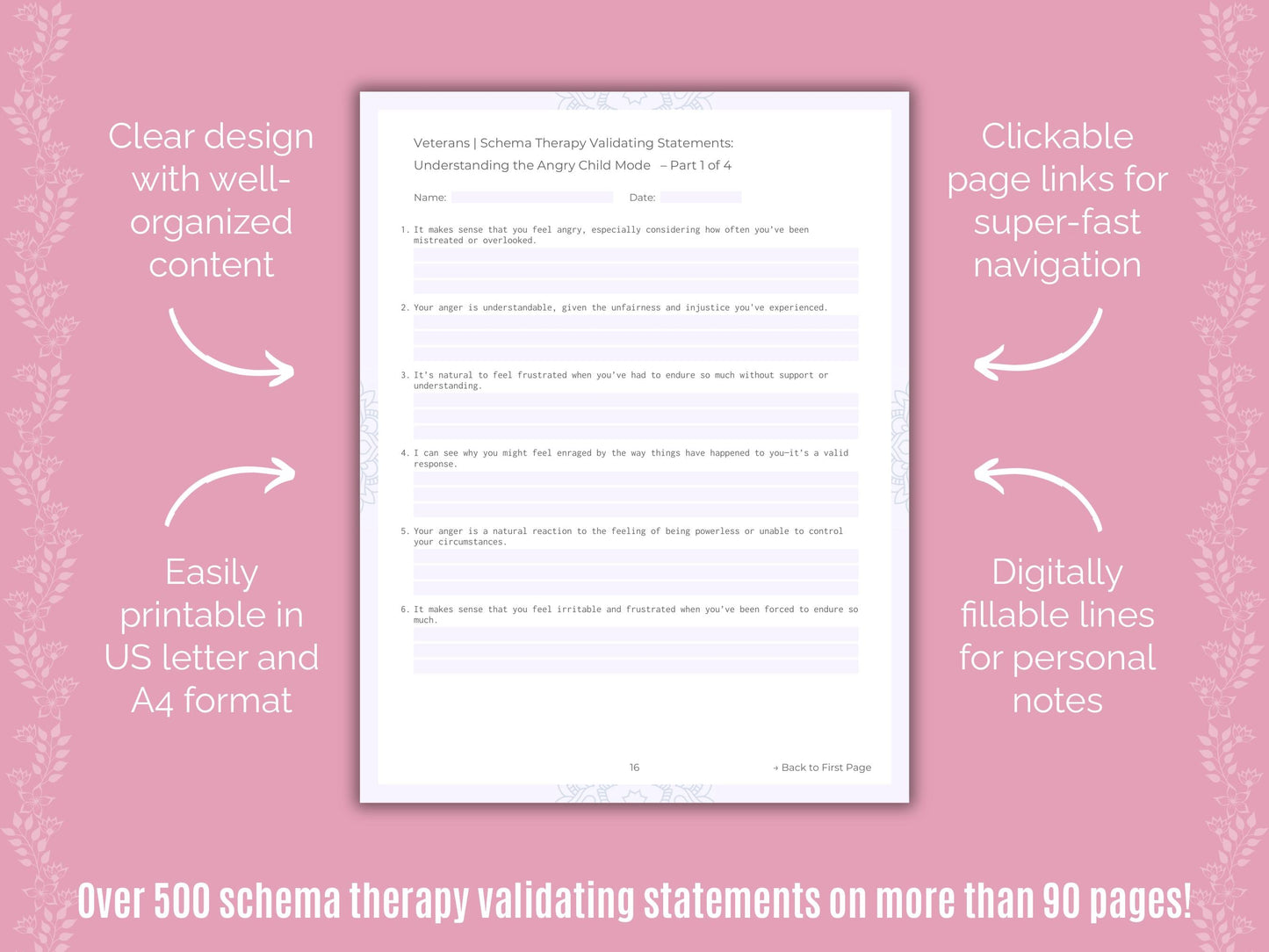 Veterans Schema Therapy Counseling Templates