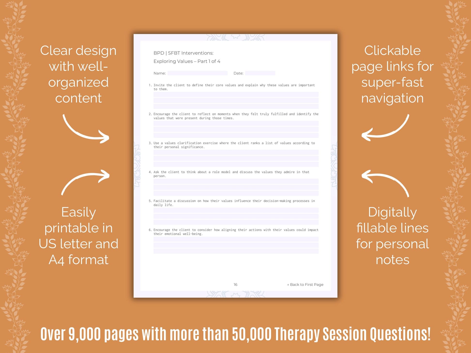 Solution-Focused Brief Therapy (SFBT) Session Questions Counselor Cheat Sheets