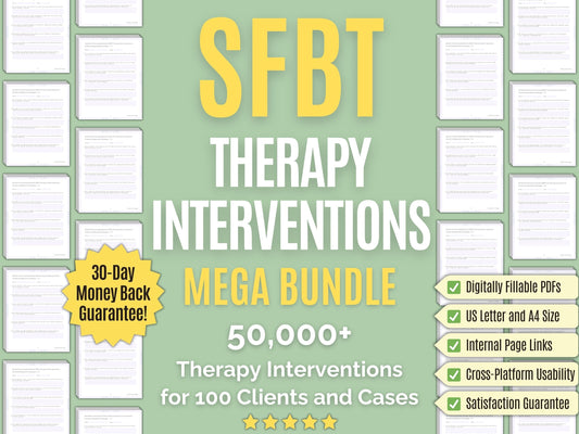 Solution-Focused Brief Therapy (SFBT) Interventions Psychology Workbooks