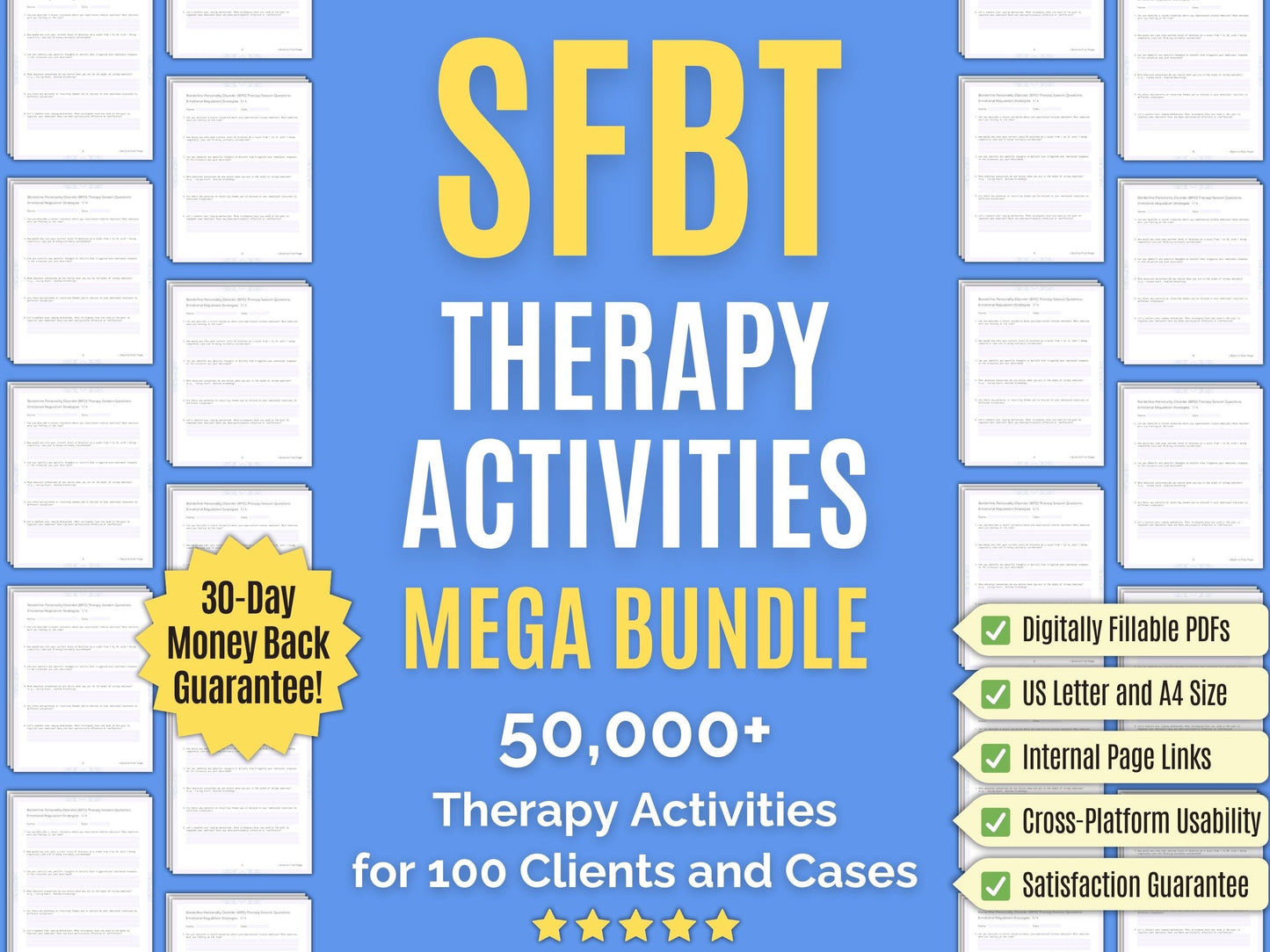 Solution-Focused Brief Therapy (SFBT) Session Activities Psychology Workbooks