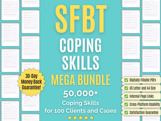 Solution-Focused Brief Therapy (SFBT) Coping Skills Psychology Workbooks