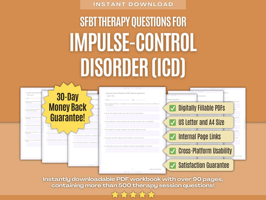 Impulse-Control Disorder (ICD) Solution-Focused Brief Therapy (SFBT) Psychology Workbooks