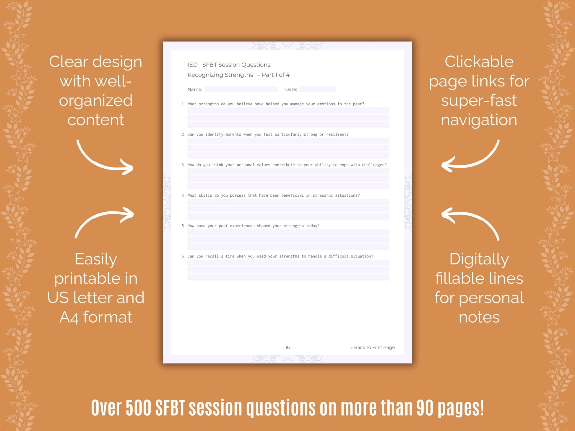 Intermittent Explosive Disorder (IED) Solution-Focused Brief Therapy (SFBT) Counseling Templates