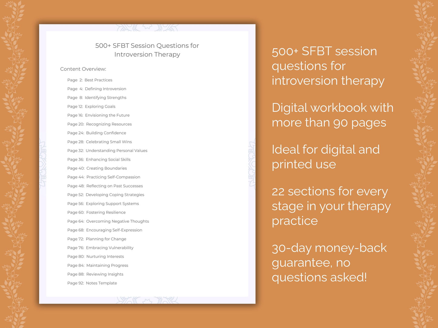 Introversion Solution-Focused Brief Therapy (SFBT) Therapist Worksheets