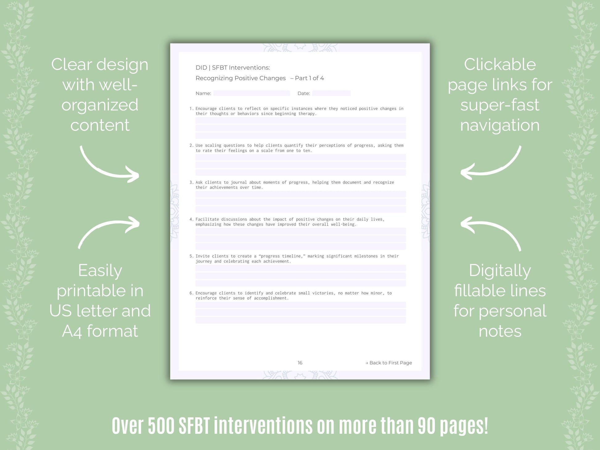 Dissociative Identity Disorder (DID) Solution-Focused Brief Therapy (SFBT) Counseling Templates