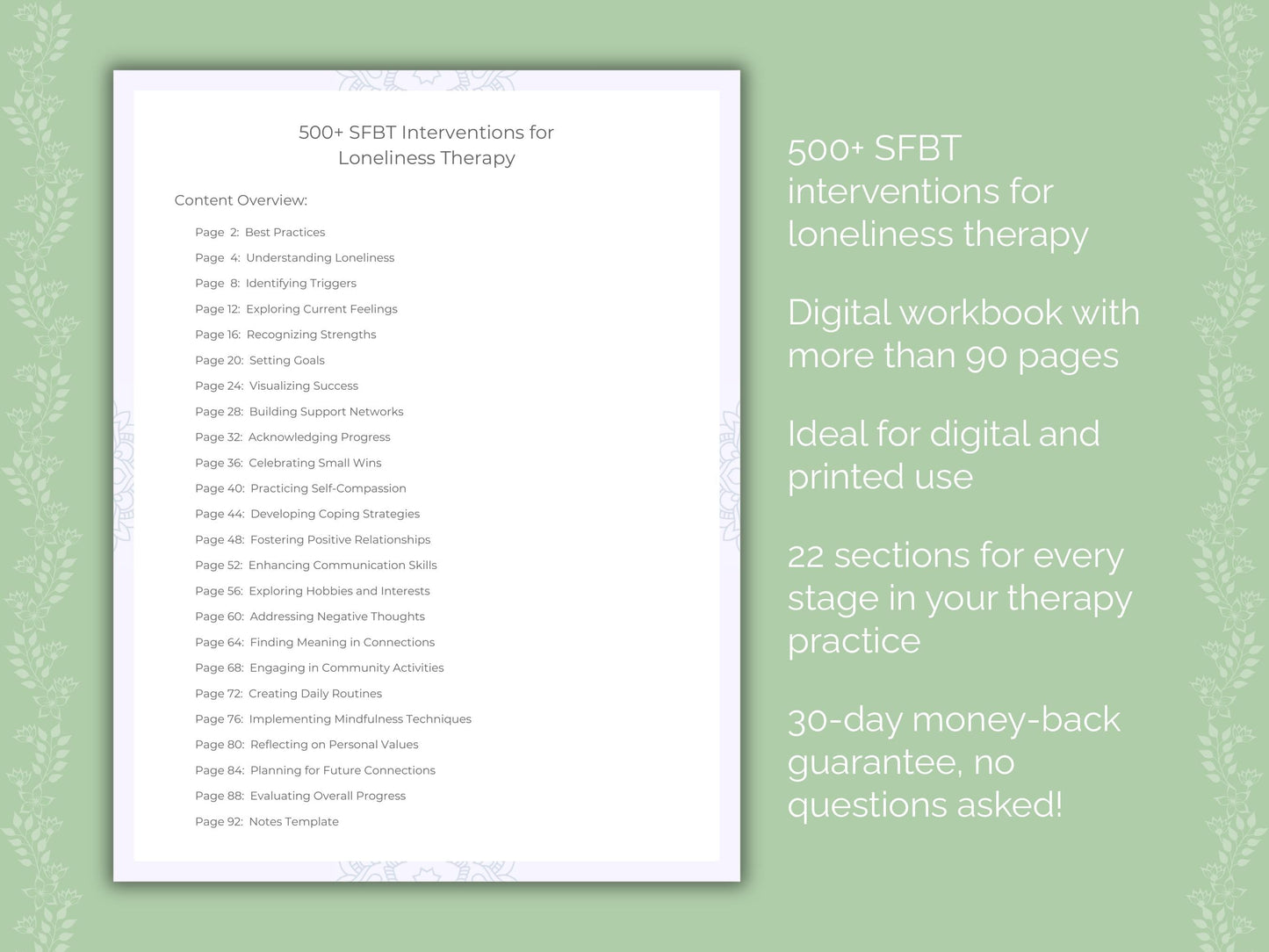 Loneliness Solution-Focused Brief Therapy (SFBT) Therapist Worksheets