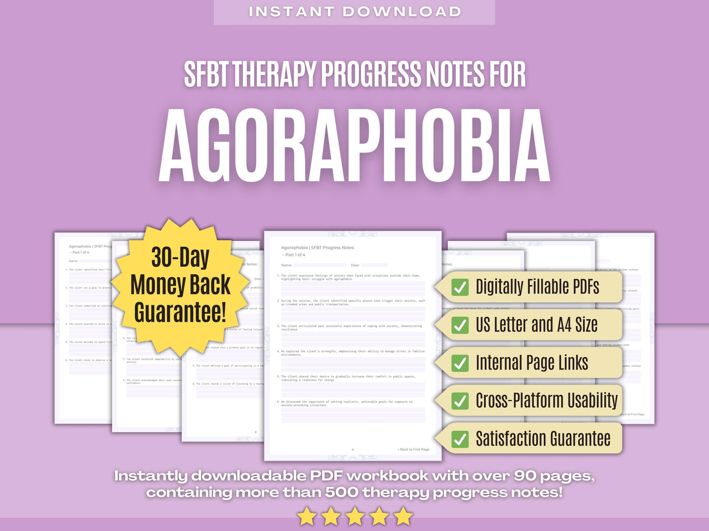 Agoraphobia Solution-Focused Brief Therapy (SFBT) Psychology Workbooks