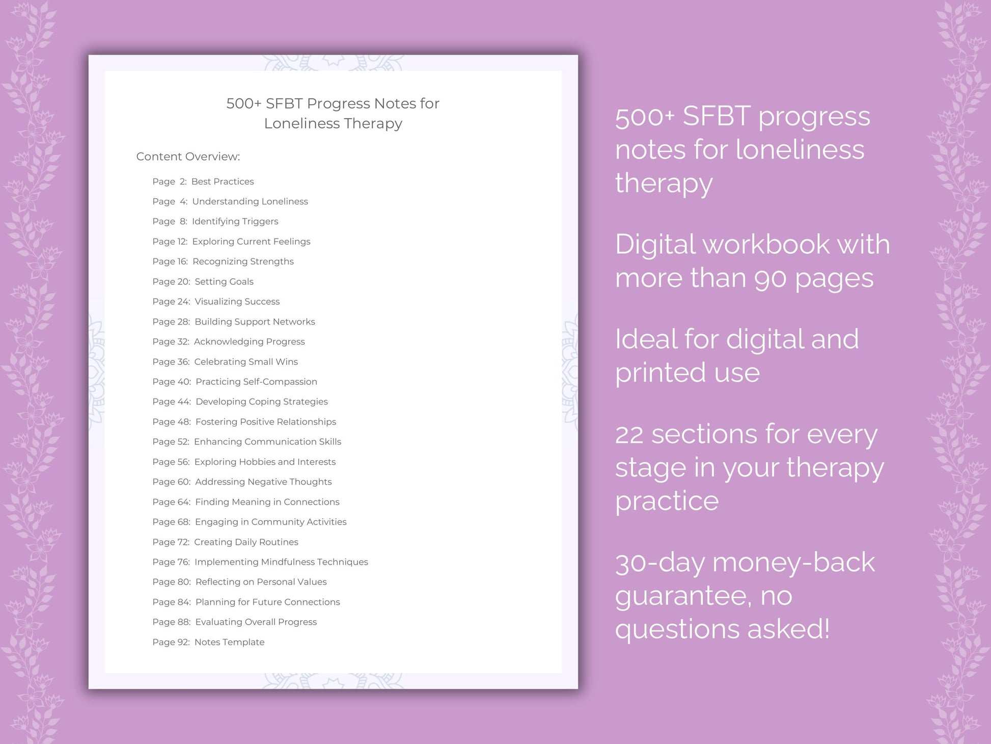 Loneliness Solution-Focused Brief Therapy (SFBT) Therapist Worksheets