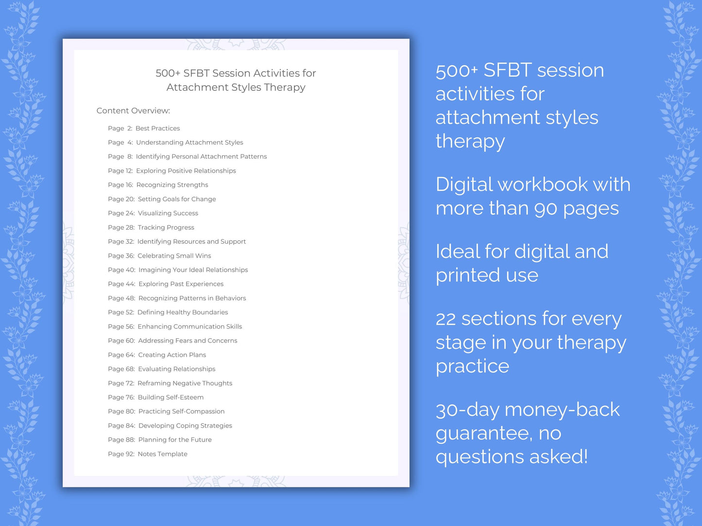 Attachment Styles Solution-Focused Brief Therapy (SFBT) Therapist Worksheets