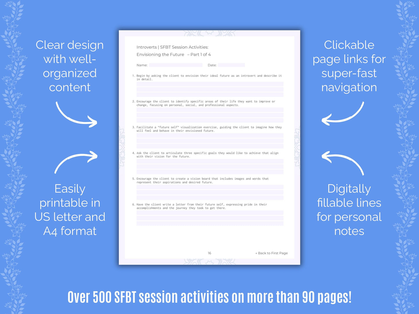 Introversion Solution-Focused Brief Therapy (SFBT) Counseling Templates