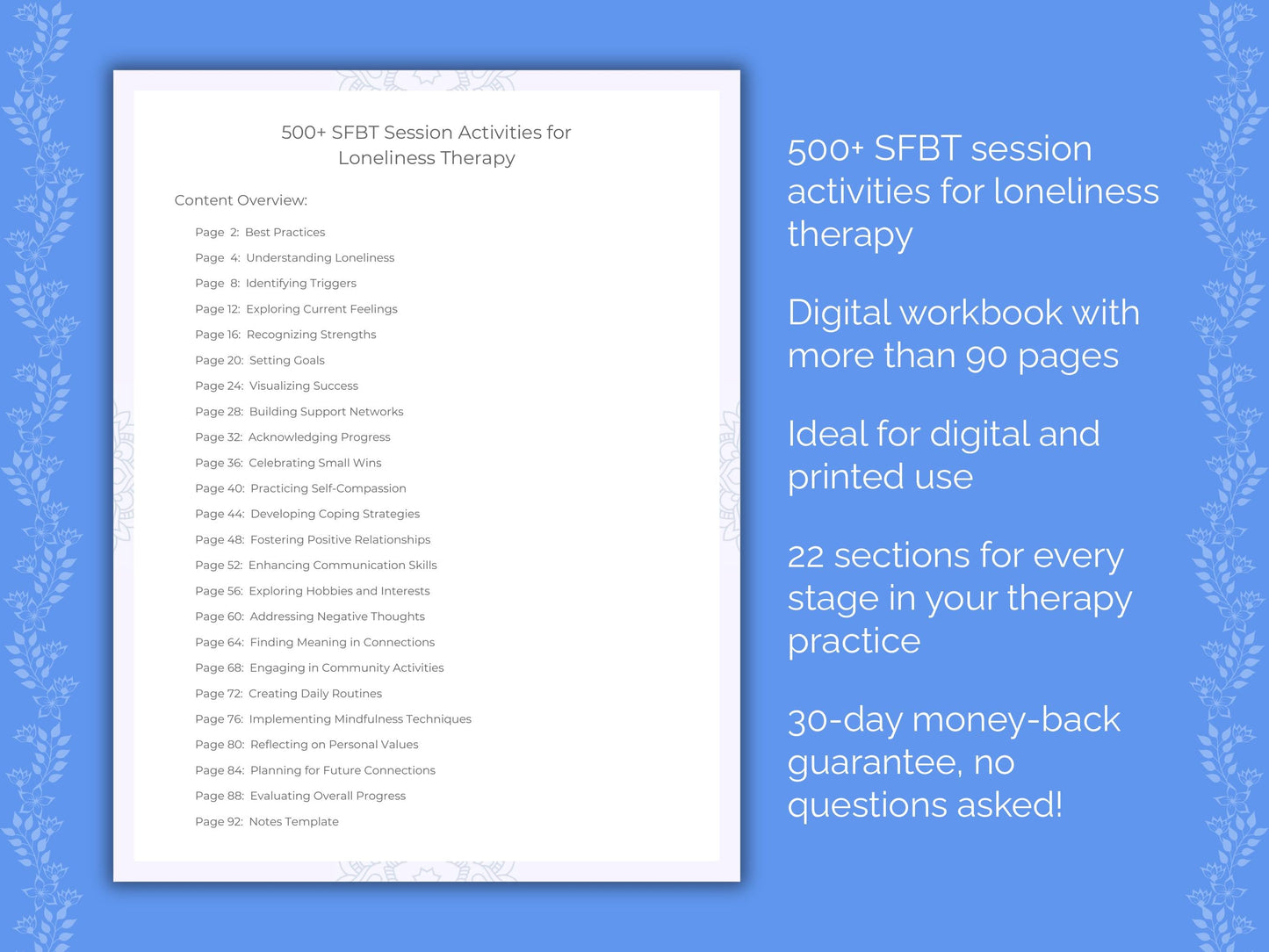 Loneliness Solution-Focused Brief Therapy (SFBT) Therapist Worksheets