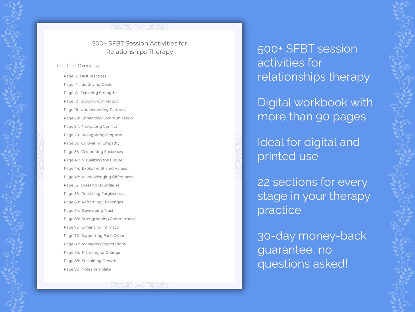 Relationships Solution-Focused Brief Therapy (SFBT) Therapist Worksheets