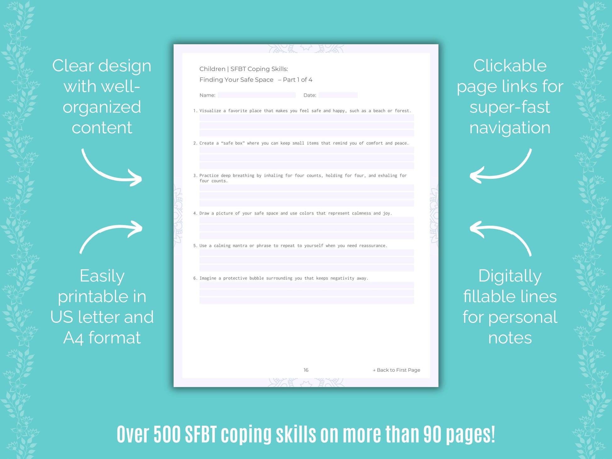 Children Solution-Focused Brief Therapy (SFBT) Counseling Templates