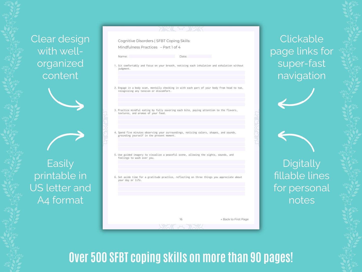 Cognitive Disorders Solution-Focused Brief Therapy (SFBT) Counseling Templates