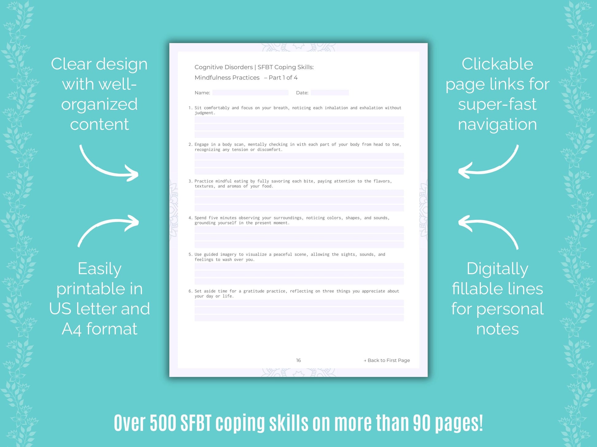 Cognitive Disorders Solution-Focused Brief Therapy (SFBT) Counseling Templates