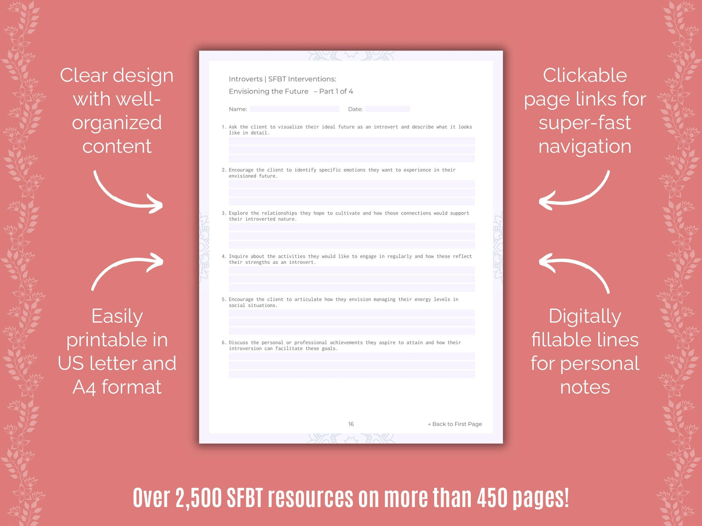 Introversion Solution-Focused Brief Therapy (SFBT) Counseling Templates