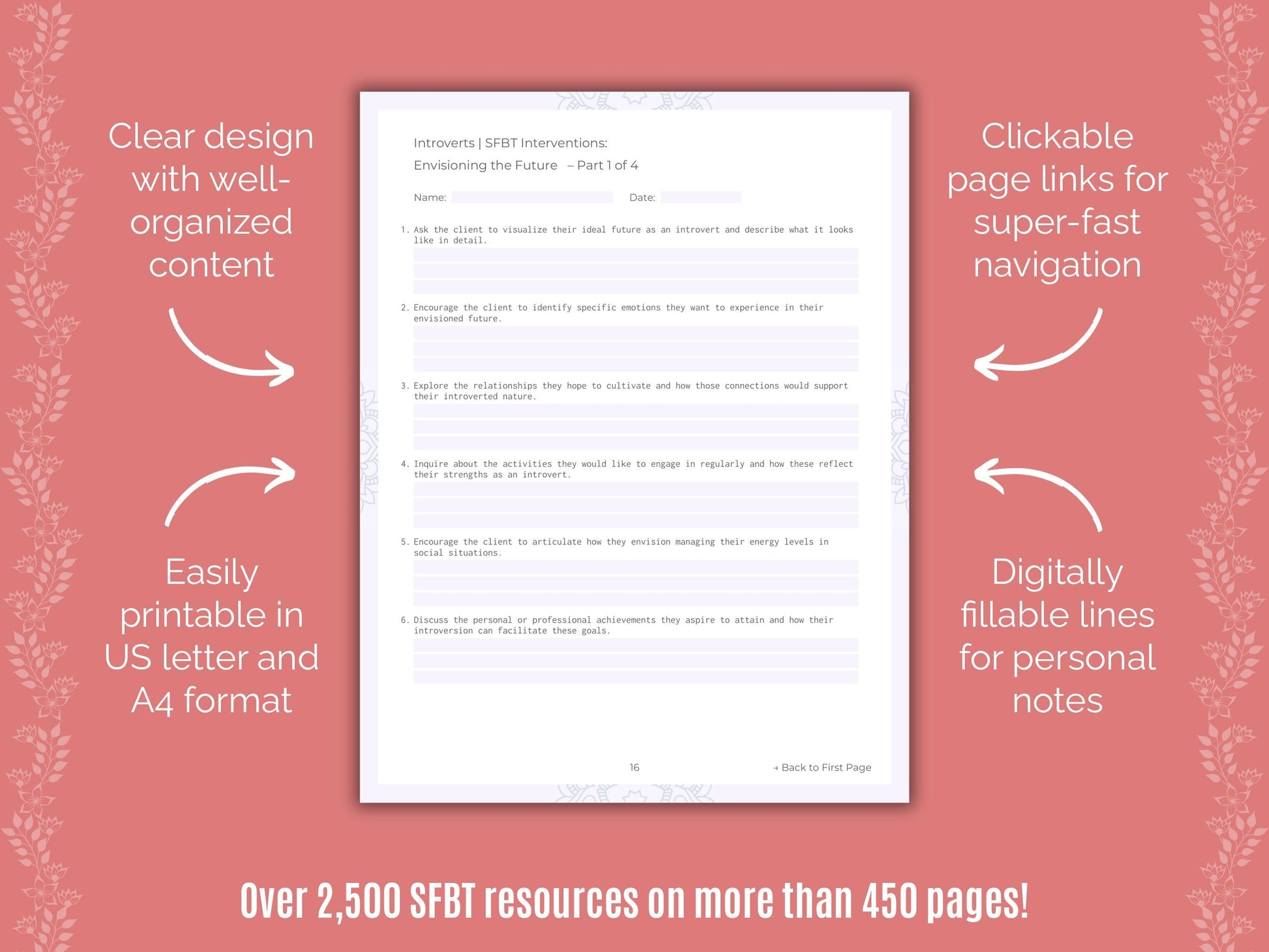 Introversion Solution-Focused Brief Therapy (SFBT) Counseling Templates