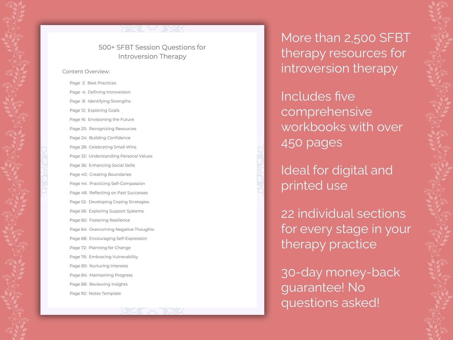 Introversion Solution-Focused Brief Therapy (SFBT) Therapist Worksheets