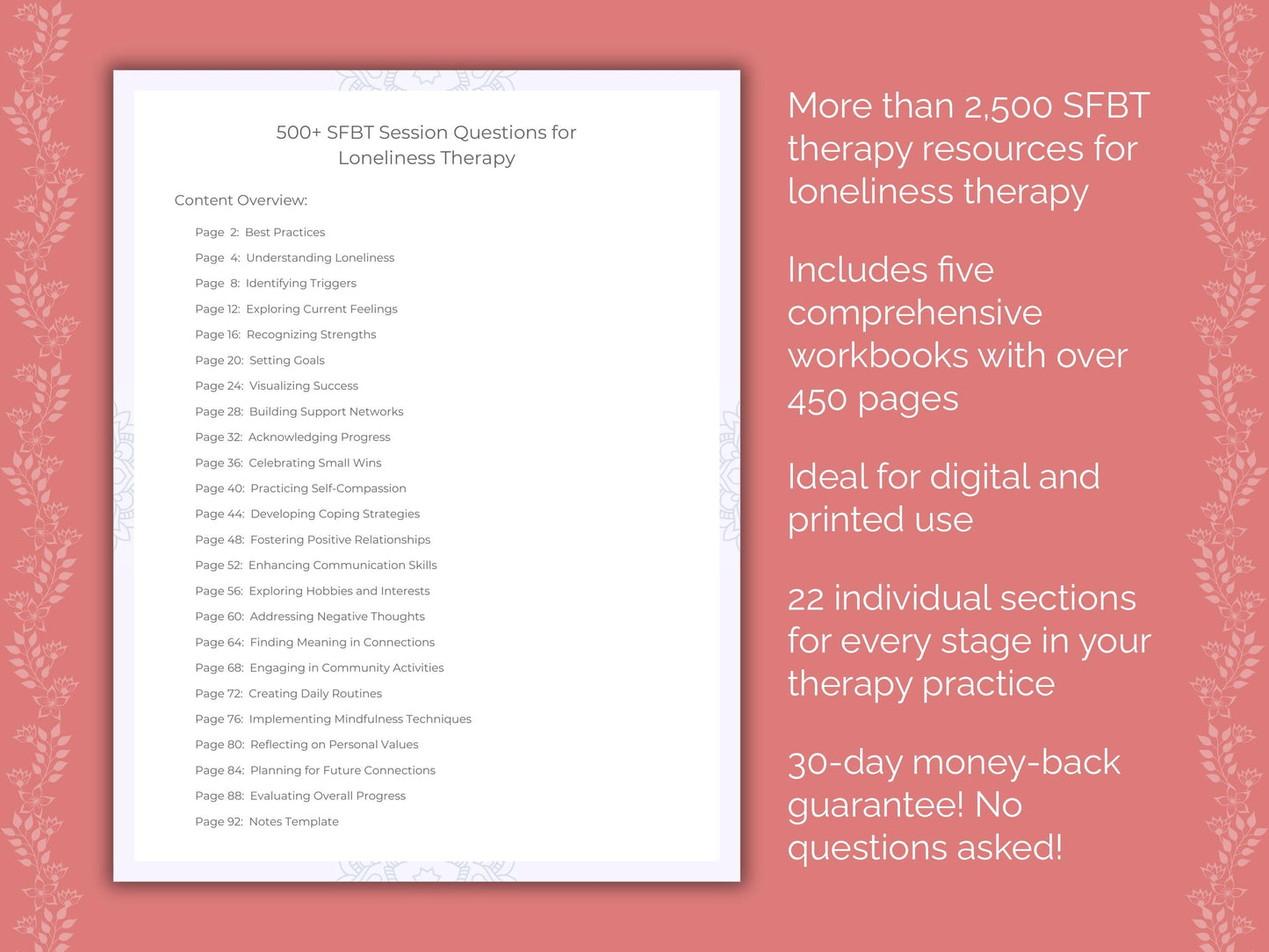 Loneliness Solution-Focused Brief Therapy (SFBT) Therapist Worksheets