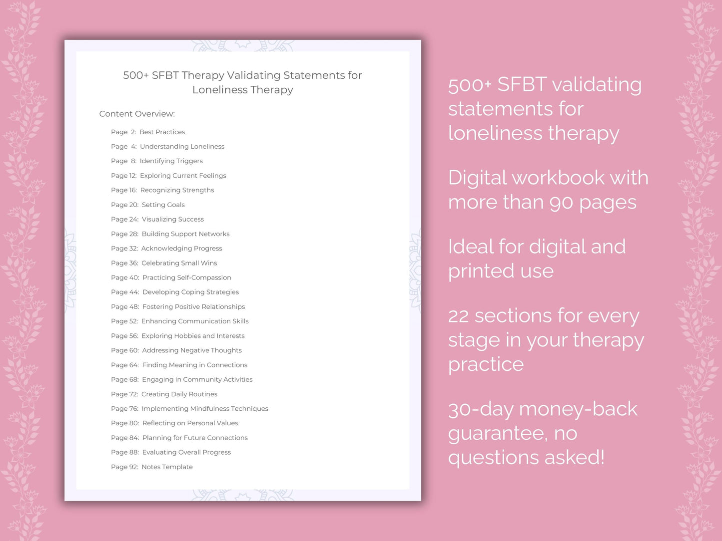 Loneliness Solution-Focused Brief Therapy (SFBT) Therapist Worksheets